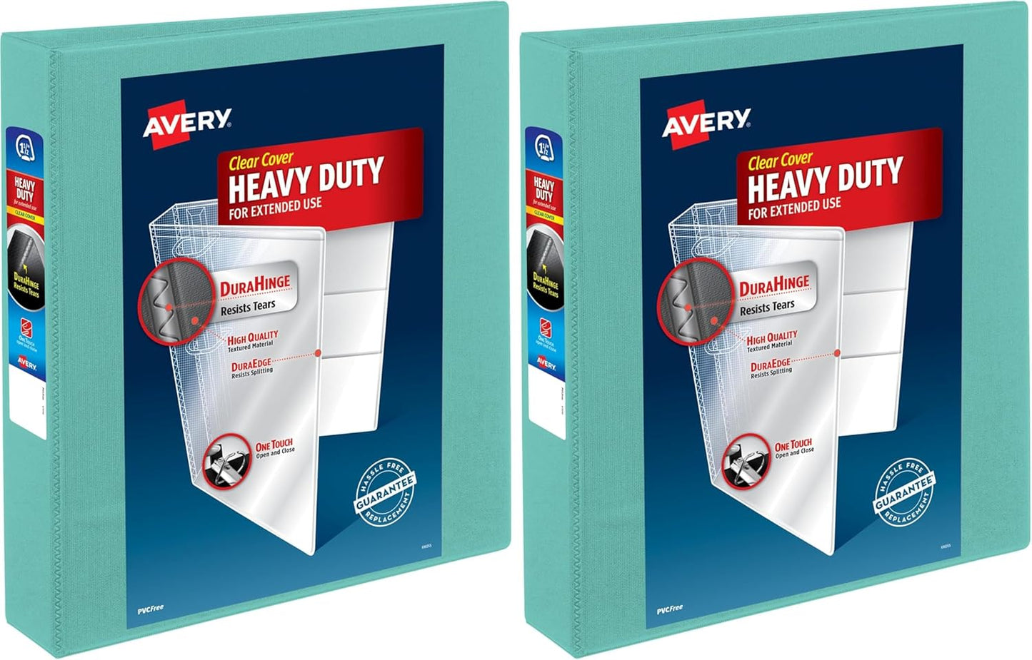 Avery Heavy-Duty View 3 Ring Binder, 1.5 Inch EZD Rings, Great for Portfolios, Office, School Notebooks, and More, 1 Mint Binder (79271)
