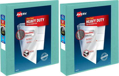 Avery Heavy-Duty View 3 Ring Binder, 1.5 Inch EZD Rings, Great for Portfolios, Office, School Notebooks, and More, 1 Mint Binder (79271)