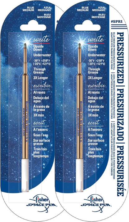 Fisher Space Pen Fine Point Pressurized Cartridge Refill, Red Ink, 2 Pack