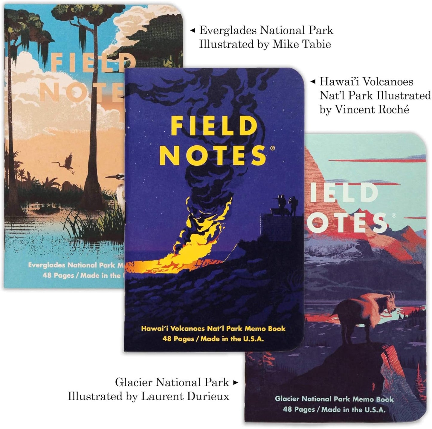 Field Notes: Original Kraft 3-Pack - Mixed Paper (1 Graph/Grid, 1 Ruled/Lined, 1 Plain/Blank) Memo Books - 48 Page Pocket Notebooks - 3.5" x 5.5"