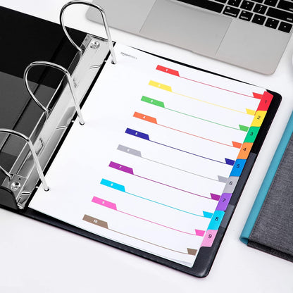 Amazon Basics 3 Ring Binders, 3 Inch D-Ring Organizer for School, Home Office, Paper Storage, White, 2 Pack