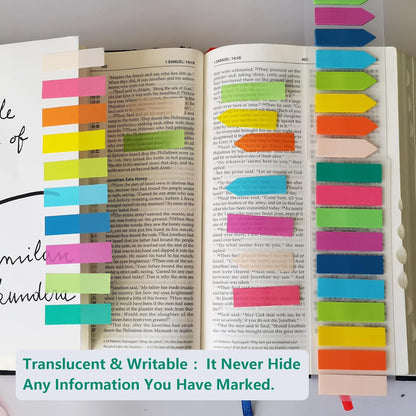 ELII Tabs 800Pcs Sticky Index Tabs Page Markers,Writable and Transparent Sticky Notes Page Tabs Book Markers Label Stickers Index Tabs for Page Marking Classify File (800 pcs Book tabs)
