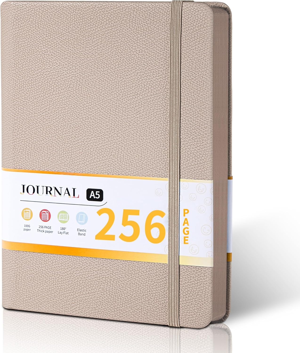 CAGIE Lined Journal for Men Women, Tree Growth Ring Leather Bound Journal Notebook, 256 Pages 100 GSM Journals for Writing, A5 Hardcover Journaling Notebooks for Work, Note Taking