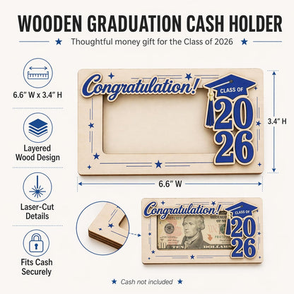 Wooden Cute Pencil Gift Card Holder 3.36x6 inches, Graduation Cash Holder for Class of 2026, Teacher Appreciation Gifts, Creative Money Gift Idea for Students, Teacher Gift, Teacher Appreciation Gifts