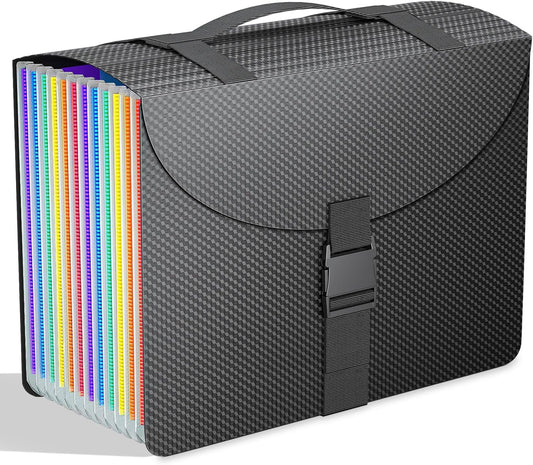 TOPCJ File Organizers with Handle,Portable Expanding File Folder,25 Pockets Accordion File Organizer for Receipt,Bill, A4/Letter Size Paper,Documents,a-z Tabs Include in Filing Folders Diamond