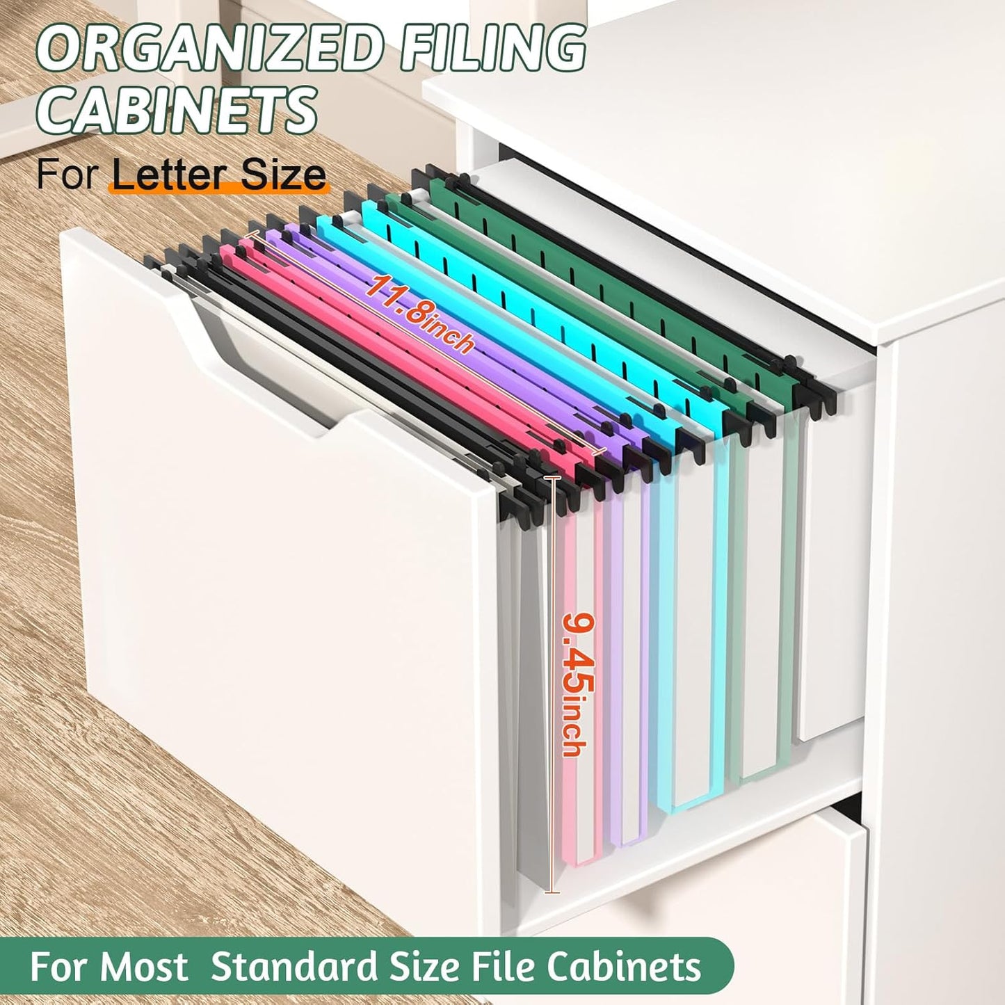 Plastic Hanging File Folder Letter Size,12 Pack Reinforced Heavy Duty Hanging Folders,Sturdy File Cabinet Folders,Black Hanging File Folder with Tabs,Hanging Folders for Filing Cabinet