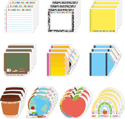 Xqumoi 30 Pack Teacher Sticky Notes - Funny Coffee Cup Self Sticky Notepads Writing Memo Pads for Teacher Appreciation Back to School Office Supplies Coffee Lover Gift Party Favors Goodies Bag Fillers