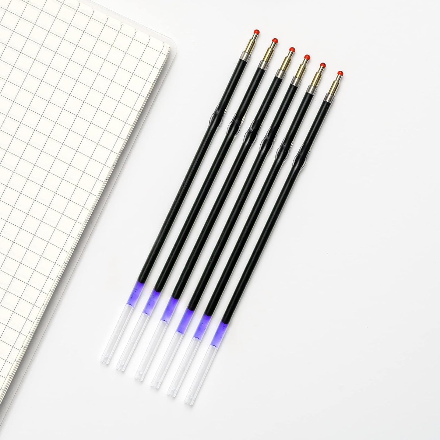 Linbsunne 50 Pieces Ballpoint Refills Medium Point 1mm Black Ink Replaceable Ball Point Pen Refills for Men Women (50pcs-Black Ink, Length can be Cut)