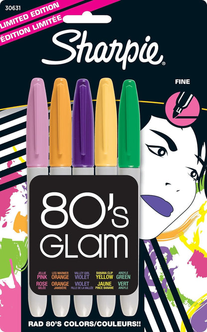 Sharpie Permanent Markers | Fine Point for Bold Details | BlackBlueRed and Green Ink Colours | 4 Marker Pens