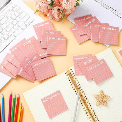 Yinder 48 Pcs Inspirational Sticky Notes Cute Motivational Sticky Notes Pad End of Year Employee Appreciation Gifts Bulk for Teacher Nurse Coworkers Office Supplies 3 x 3'' (Thank You,Dark Color)