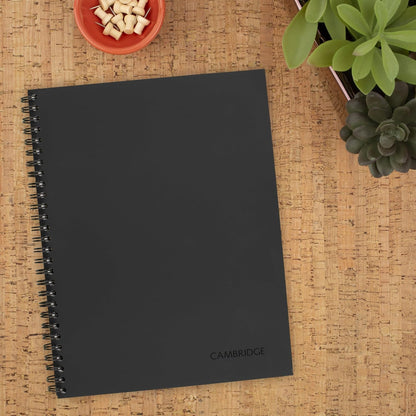 Cambridge Business Notebook, Action Planner, Legal Ruled Paper, 8-1/2" x 11", 80 Sheets, Flexible Soft Touch Cover, Wirebound, Gray (06064)
