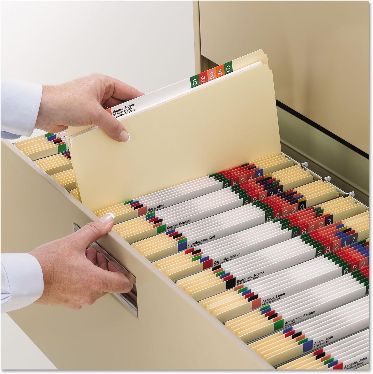 Smead File Folder, 1/3-Cut Tab, Assorted Positions, Letter Size, Manila, 24 per Pack (11928)