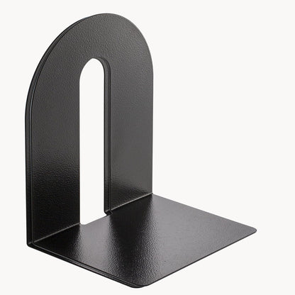 Officemate Heavy Weighted Bookends, Sturdy Office & Home Shelf Organizers, Set of 2 Black Metal Book Supports (93182)