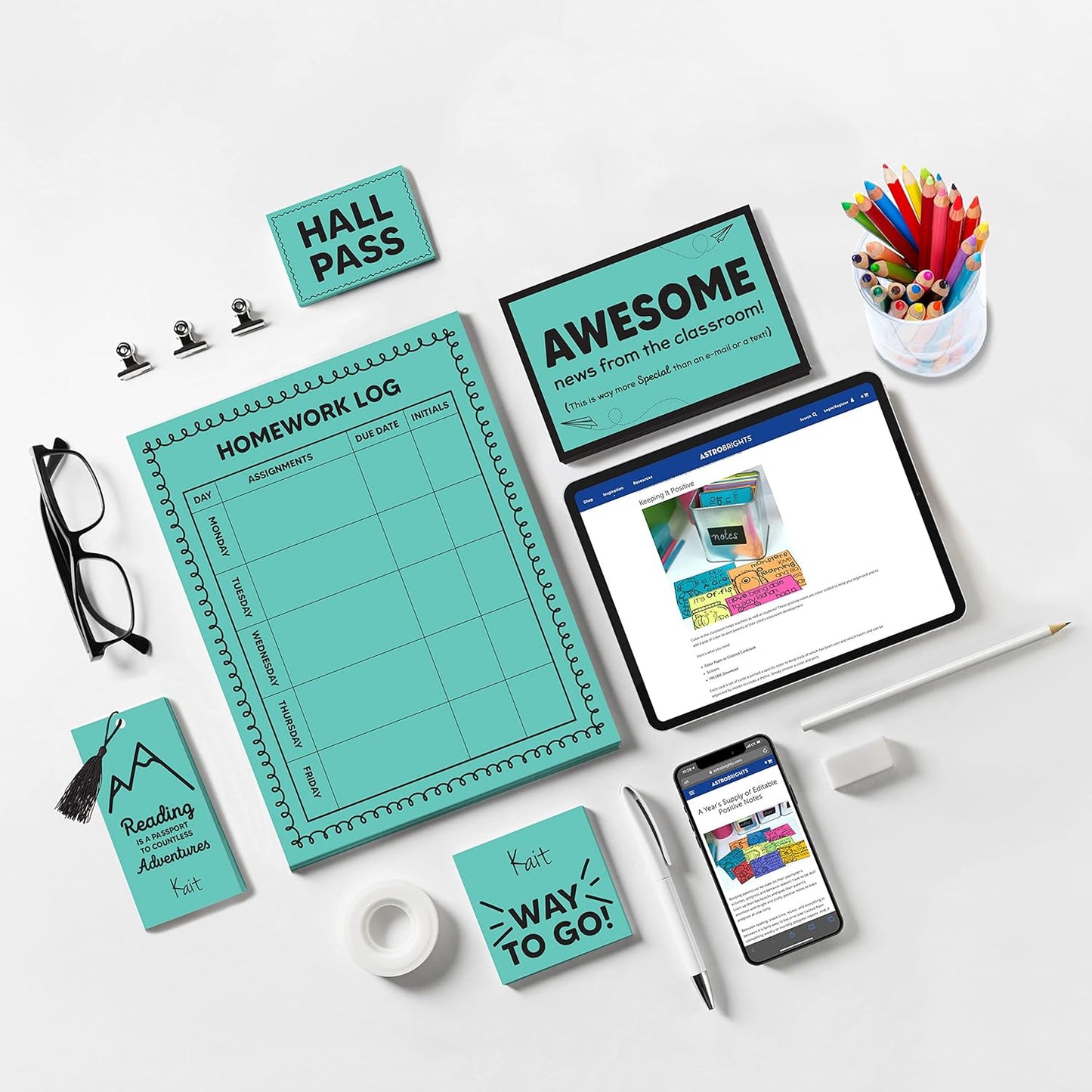 Astrobrights Mega Collection, Colored Cardstock, Punchy Pastel Blue Bliss, 320 Sheets, 65 lb./176 gsm, 8.5" x 11" - MORE SHEETS! (91746)