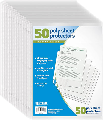 Better Office Products Sheet Protectors, 200 Piece