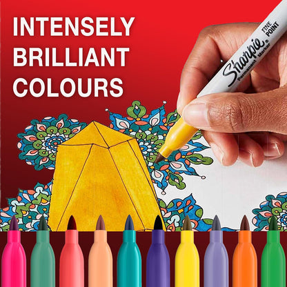 Sharpie Permanent Markers, Fine Point, Black, 12 Count