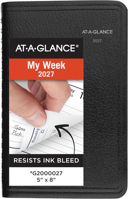 AT-A-GLANCE 2026 Appointment Book Planner, Weekly, 5" x 8", Small, DayMinder, Black (G2000026)