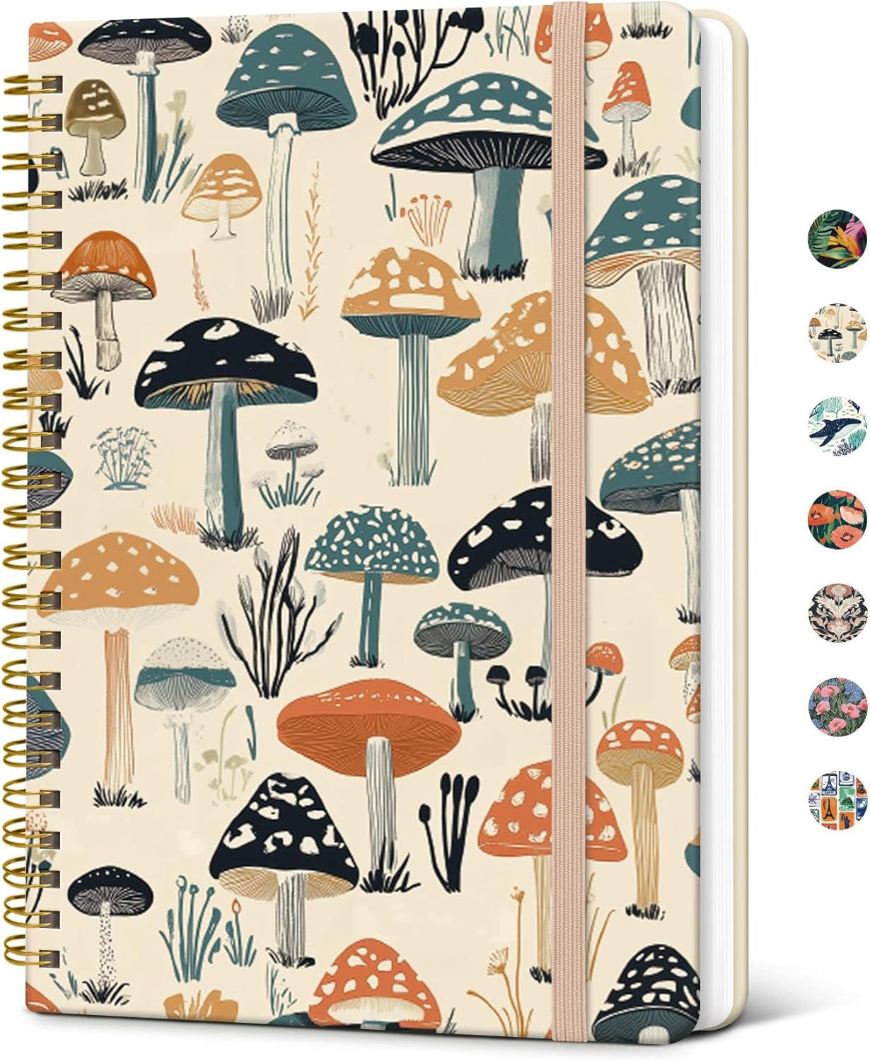 Taja Lined Spiral Journal Notebook for Women, A5 Cute College Ruled Hardcover Notebook for Work & Note Taking, Pretty Journal for Writing, 140 Pages, Flower Garden