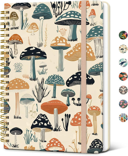 Taja Lined Spiral Journal Notebook for Women, A5 Cute College Ruled Hardcover Notebook for Work & Note Taking, Pretty Journal for Writing, 140 Pages, Flower Garden