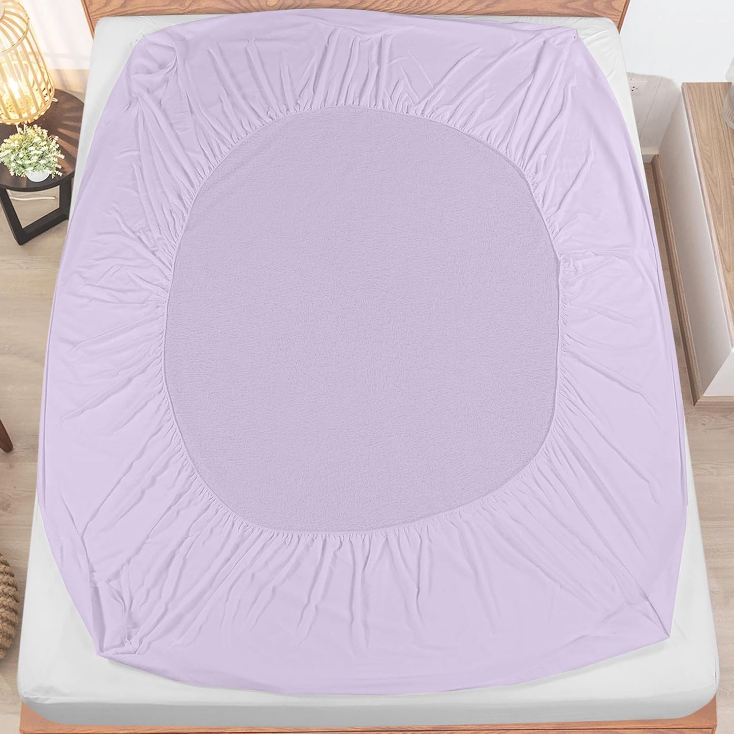 Twin Size Mattress Protector Waterproof, Premium 200 GSM Terry Mattress Cover, Soft & Breathable Bed Cover, Fitted Sheet Style Stretchable Deep Pockets 15" by Utopia Bedding (White)
