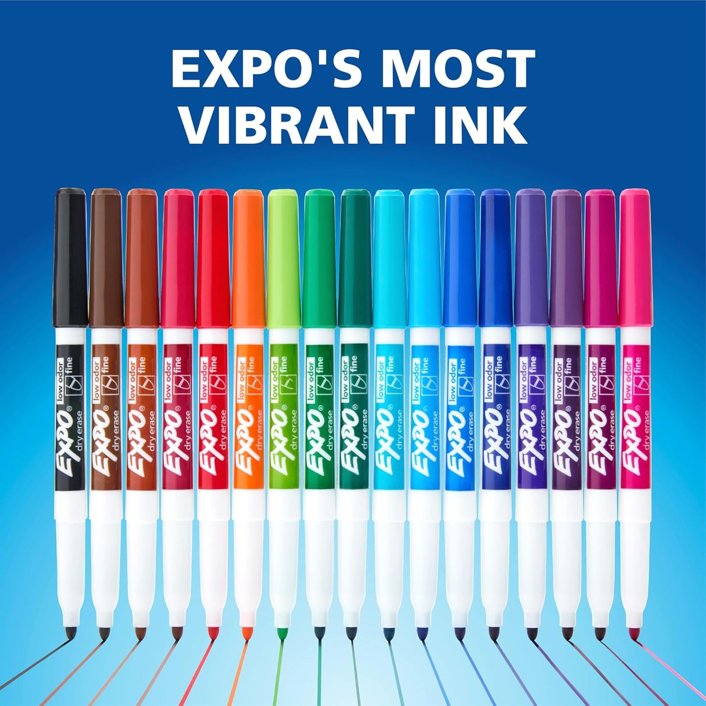 EXPO Low Odor Dry Erase Markers, Fine Tip, Black, 4 Count - Home Organization, Study Supplies