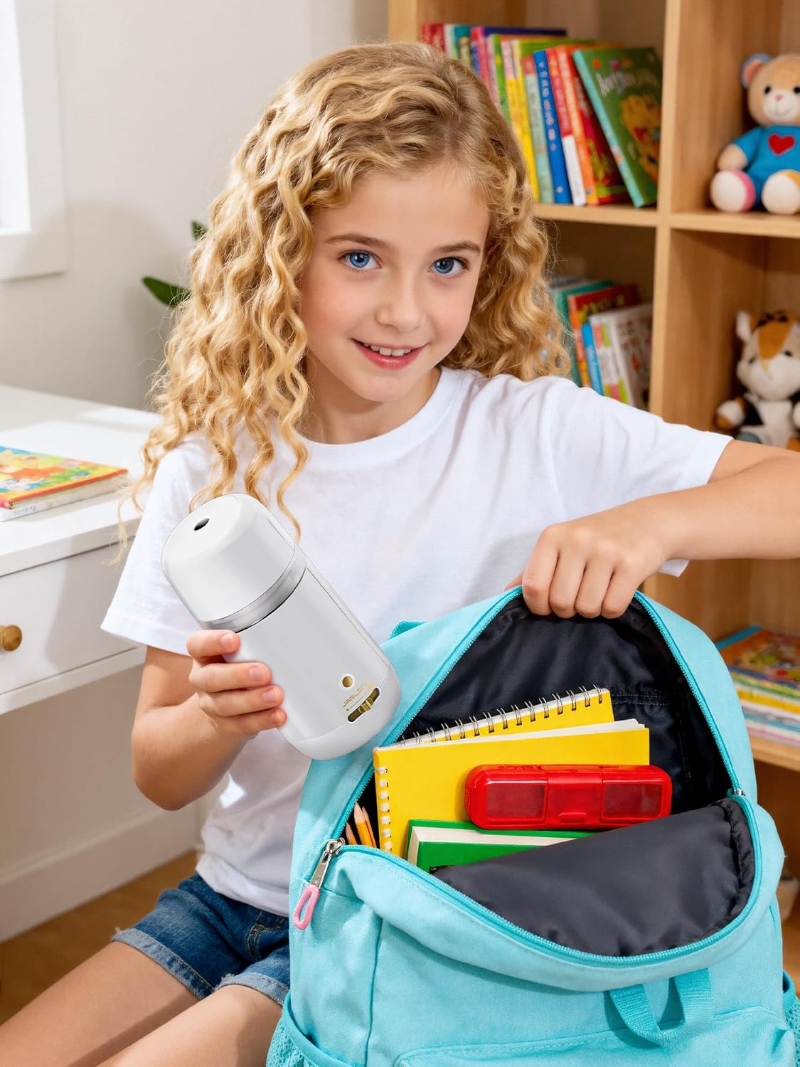 JARLINK Automatic Electric Pencil Sharpener - Hands-Free Operation, 3 Sharpness Modes, 3-Second Sharpening, Rechargeable & Portable for 7-12mm Pencils, Ideal for Classroom and Home Use (Black)
