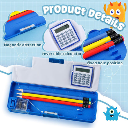 Henoyso Multifunctional Pencil Box for Girls Butterfly Pencil Case with Calculator and Sharpener Cool Cute Pencilcase School Supplies Essentials Christmas Birthday Gift Present for Kids Teens