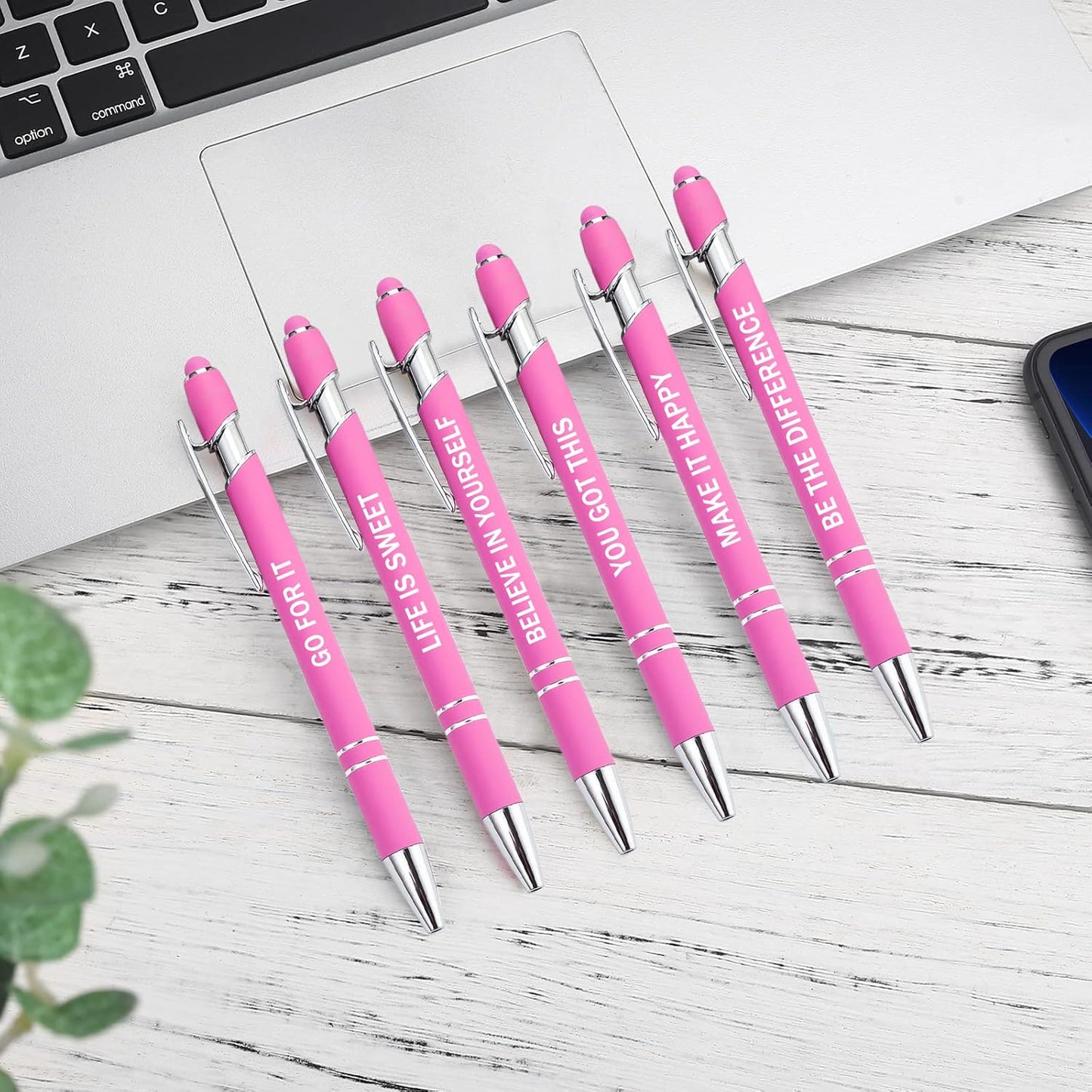 PASISIBICK 3.86 in Blue Ink Refills for Ballpoint Pen with Stylus Tip, Soft Touch Click Pen, 2 in 1 Metal Pens, Medium Point(Pack of 40)