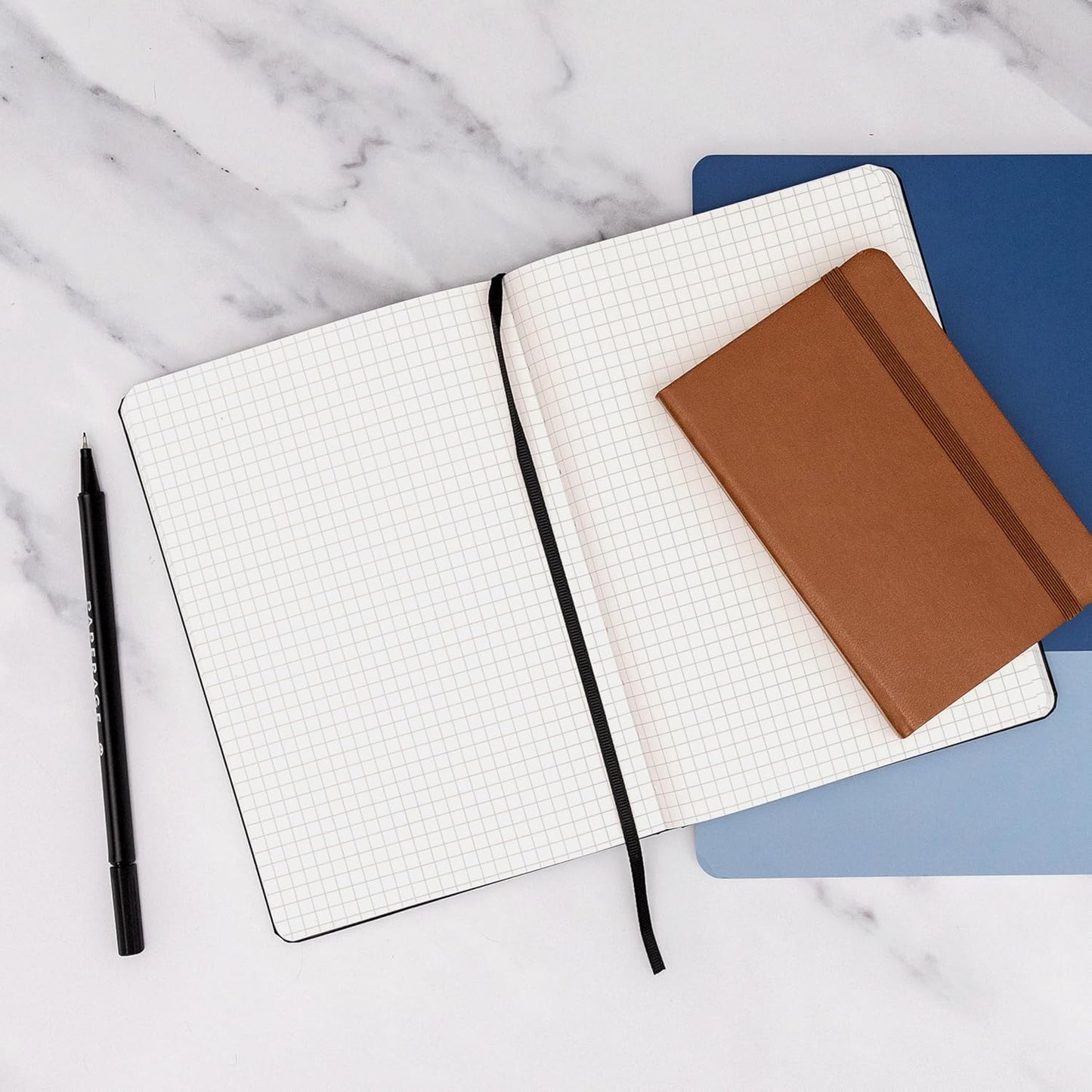 PAPERAGE Lined Journal Notebook, (Black), 160 Pages, Medium 5.6 in x 8 in - 100 GSM Thick Paper – Hardcover Journaling Notebook for Work, School & Note Taking