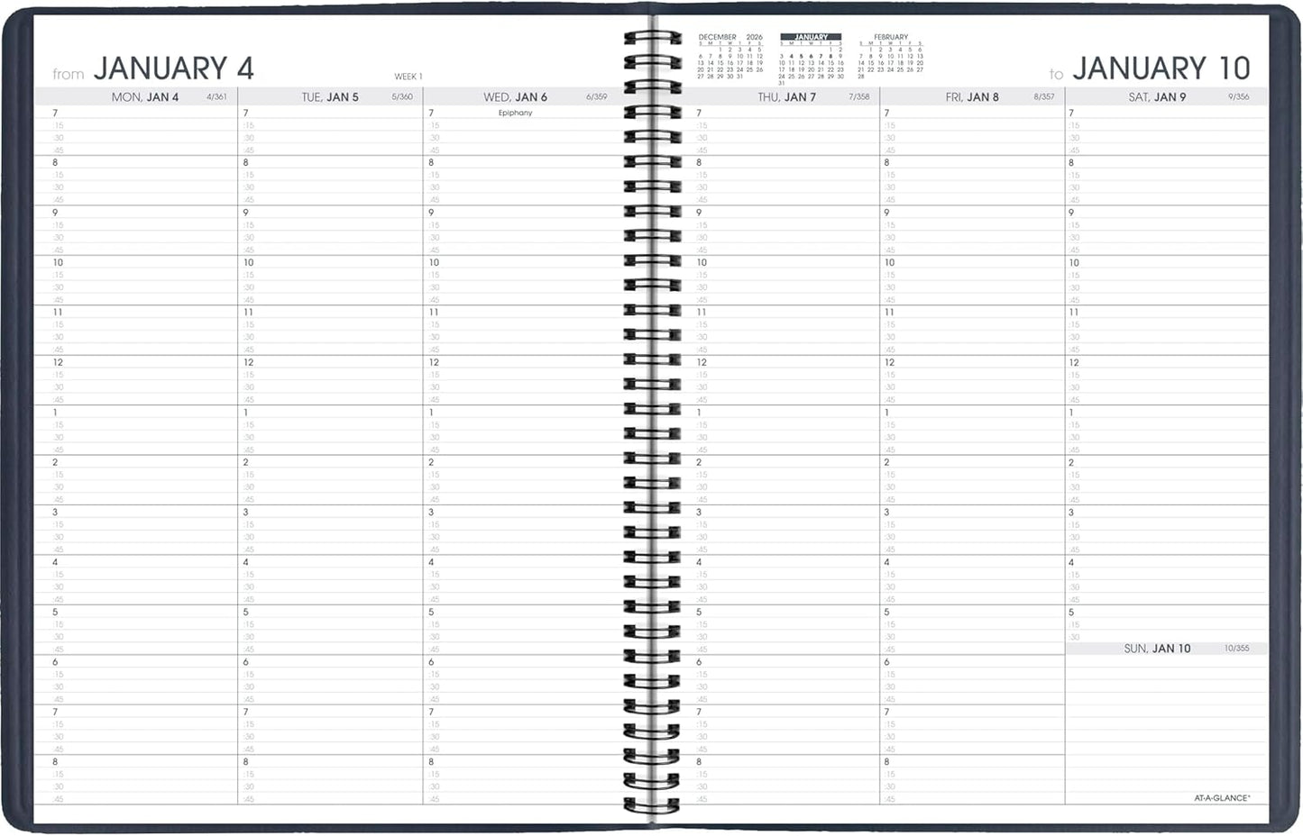 AT-A-GLANCE 2026 Appointment Book Planner, Weekly, 8-1/4" x 11", Large, Black (709500526)