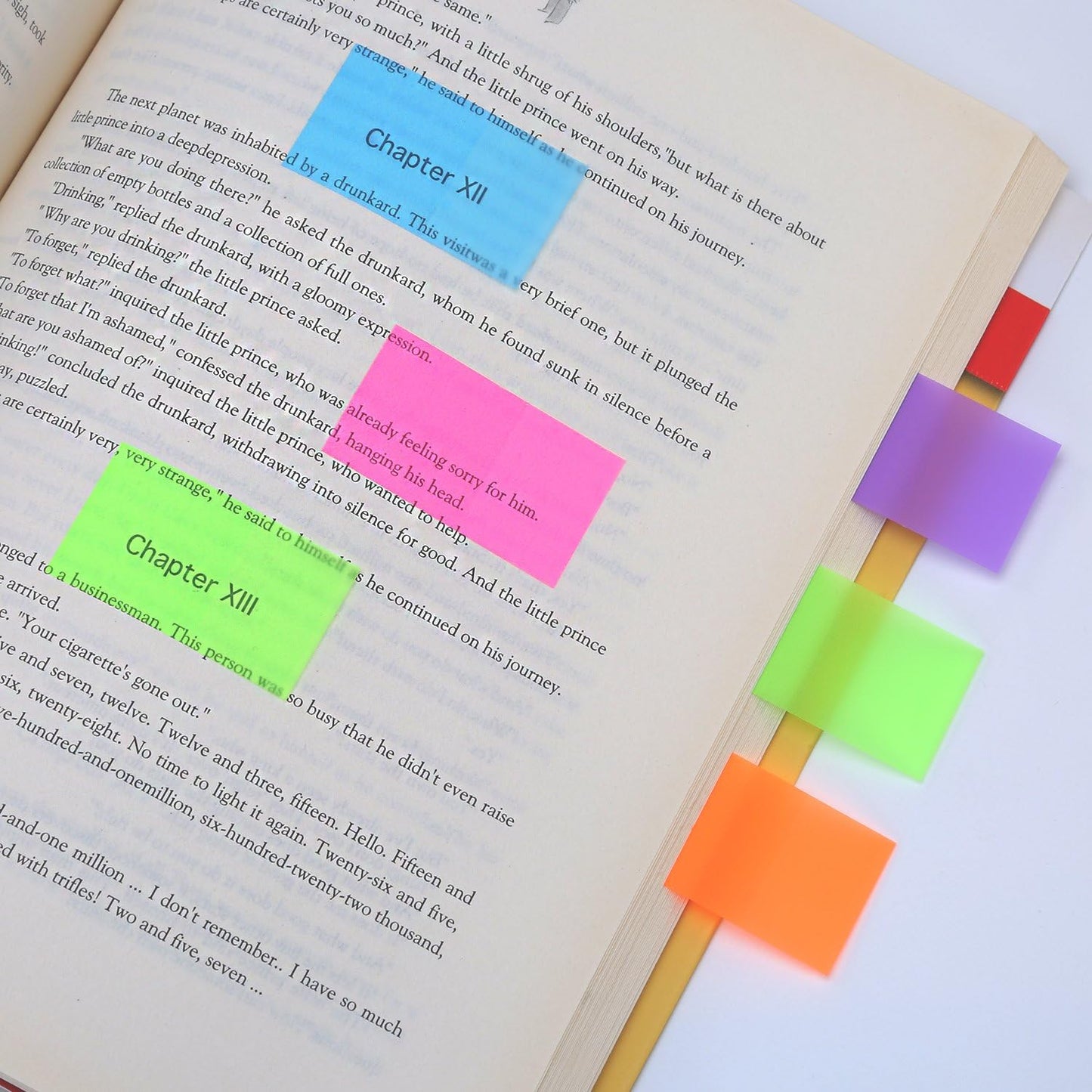 Pangda 560 Sheets Sticky Index Tabs Transparent Sticky Page Markers Flags Index Tabs Notes Tab Stickers Writable Labels Text Highlighter Strips, 20 x 45 mm, 4 Sets, 7 Colors