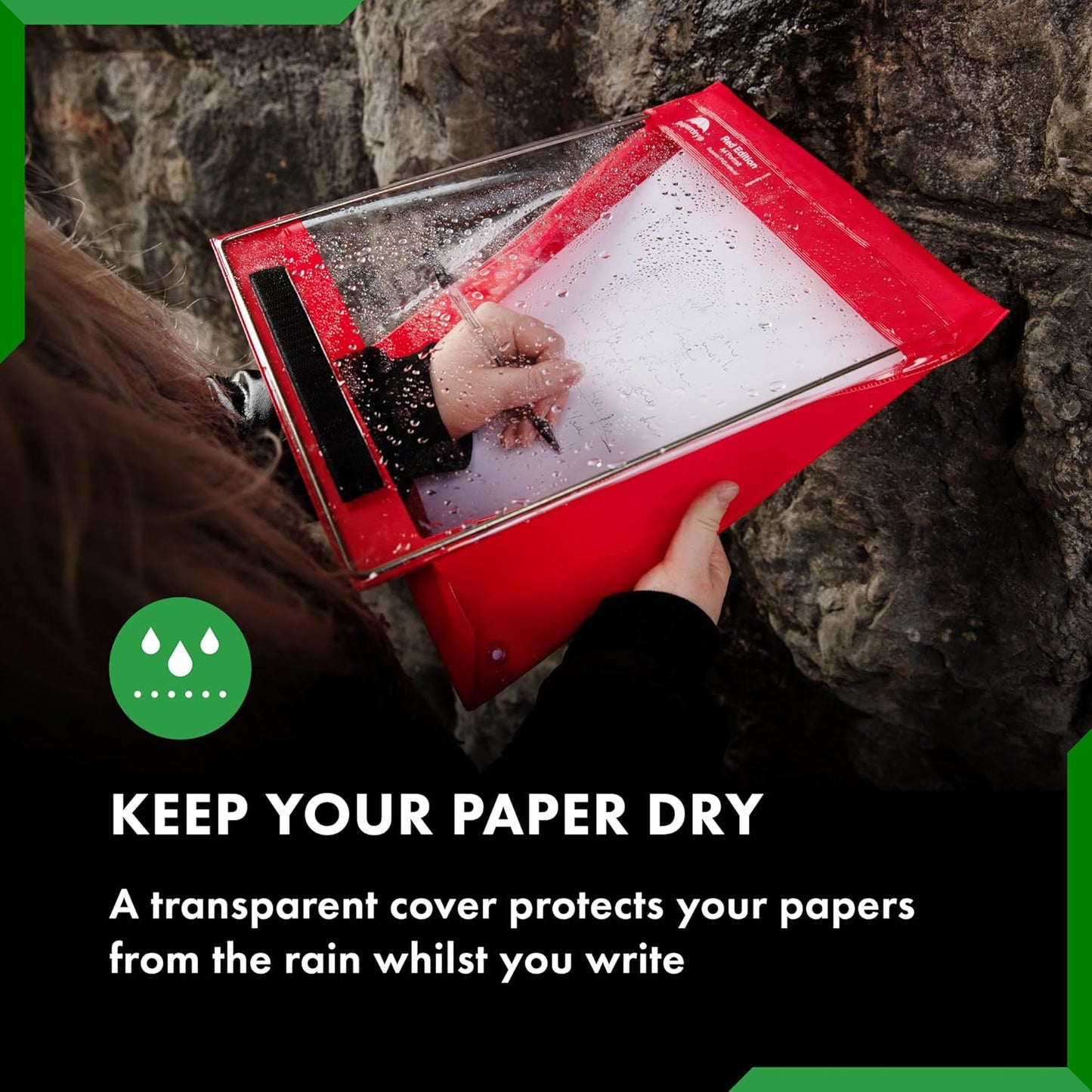 Waterproof Clipboard A4 Portrait by Paperdry, Black, Superior PVC Plastic with Cold Protection, Outdoor Covered Clip Board with Storage, A4 Waterproof Document Holder