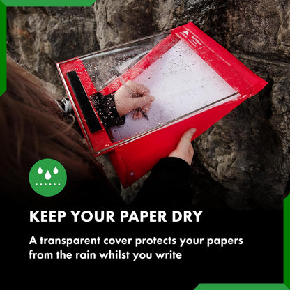 Waterproof Clipboard A4 Portrait by Paperdry, Black, Superior PVC Plastic with Cold Protection, Outdoor Covered Clip Board with Storage, A4 Waterproof Document Holder