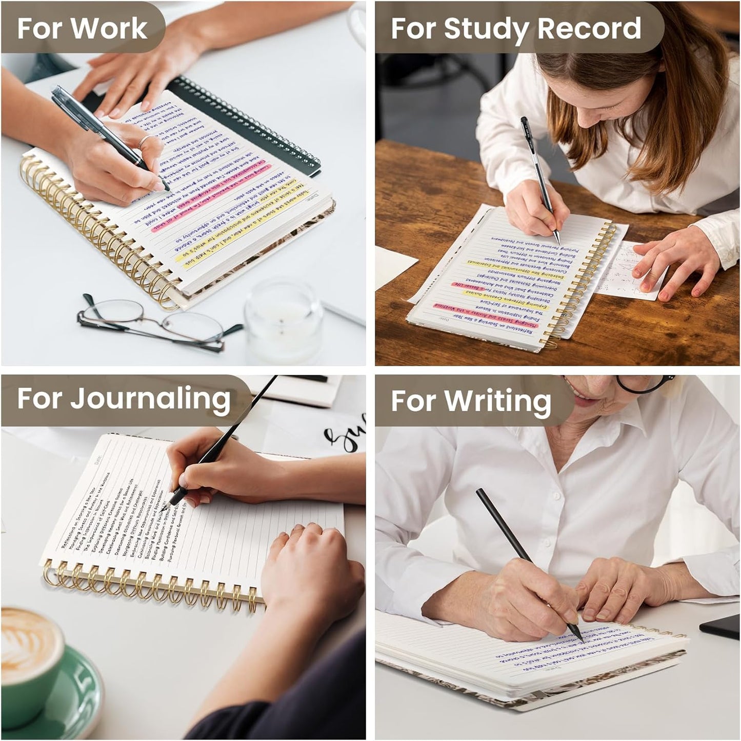 Lined Spiral Notebook Journal for Work, 300 Pages Thick B5 (7.1"x10") College Ruled Journal for Women & Writing, Hardcover Notebook for Note Taking, Perfect for Office Home School Supplies, Purple