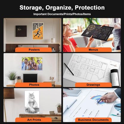 Ndsox 5 Pack 8.5" x 11" Rigid Print Protectors Clear Hard Plastic Sheet Protectors Top Loading for Birth Certificates, Documents, Posters, Photos, Meuns, Heavy Duty No-Hole Plastic Document Sleeves