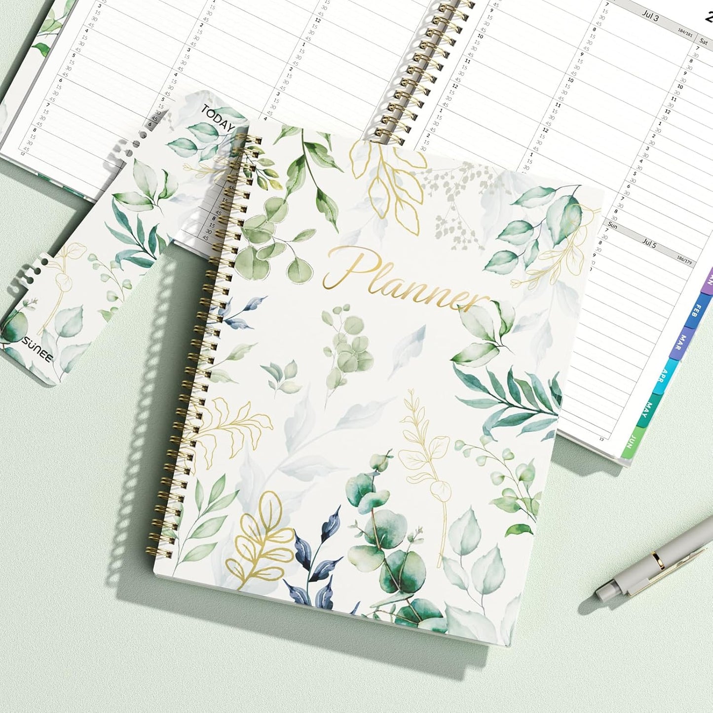 SUNEE 2026-2027 Appointment Book, Quarter-Hourly, Weekly & Monthly - from July 2026 to June 2027, 8.5"x11" Academic Planner, Flexible Cover, Note Pages, Bookmark, Spiral Binding, Black