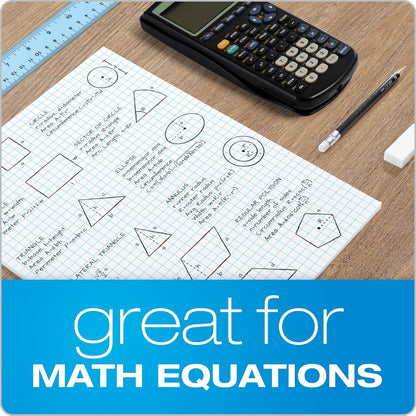 TOPS Graph Pads, Sold in 5 Packs, 8-1/2" x 11", Graph Ruled Paper (4x4), 50 Sheets, Thicker Weight Paper, Glue Top Graphing Pads (33105)