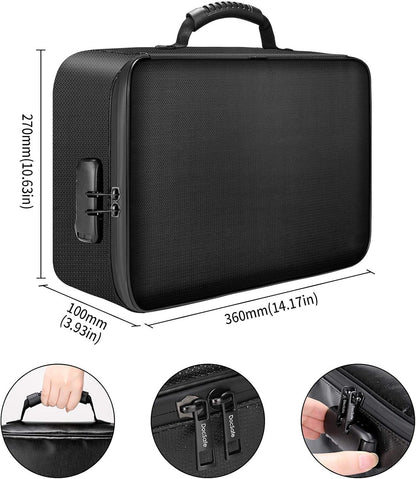 DocSafe 5200°F Document Organizer with Lock, Upgraded Heat Insulated Fireproof＆Water-Resistant Box 8 Layers File Organizer, Portable Home Travel Safe Storage for Important Documents and More