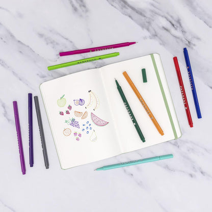 PAPERAGE Felt Tip Fine Point Pens (0.4mm), 12 Pack, Pens For Journaling, Notebooks, Planners, Calendars & Drawing, Great for School, Office, & Home (Black Ink)