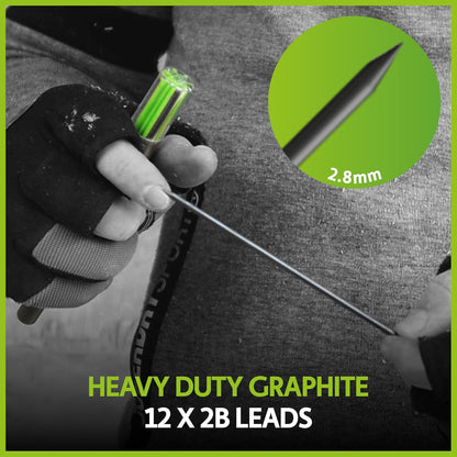 Tracer 2.8mm Carbide Tipped Lead 3-Pack with Anti-Snap Case - Lead Refill for Mechanical Pencil to Mark Wood, Metal, Ceramic, Glass, Woodworking and Carpenter Pencil Tool Use - ALPC1