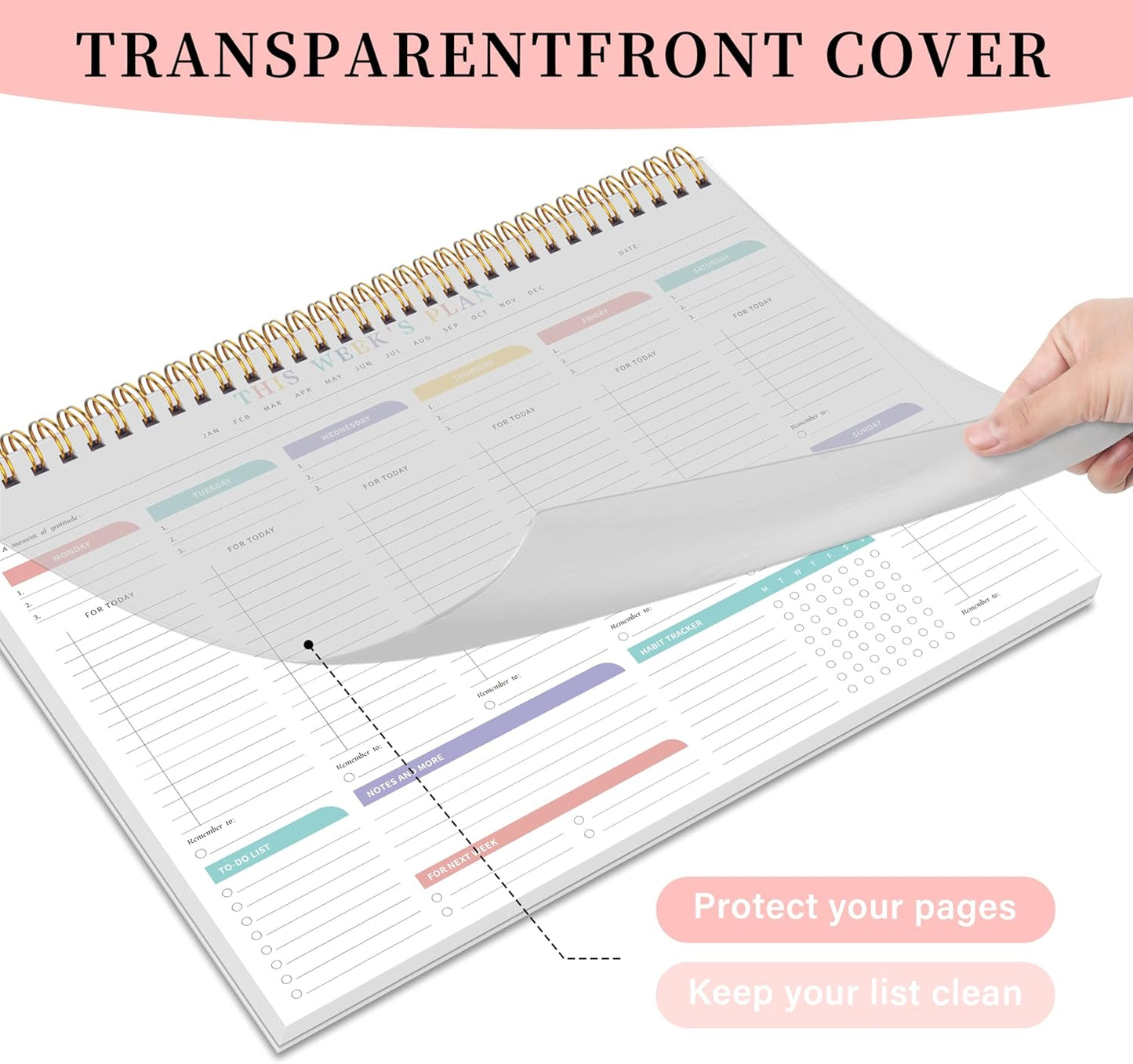 Kamoy Weekly To Do List Notepad with 52 Undated Sheets（8.5"×11"）- Undated Weekly Desk Planner Organizer for Work Home School Office Supplies