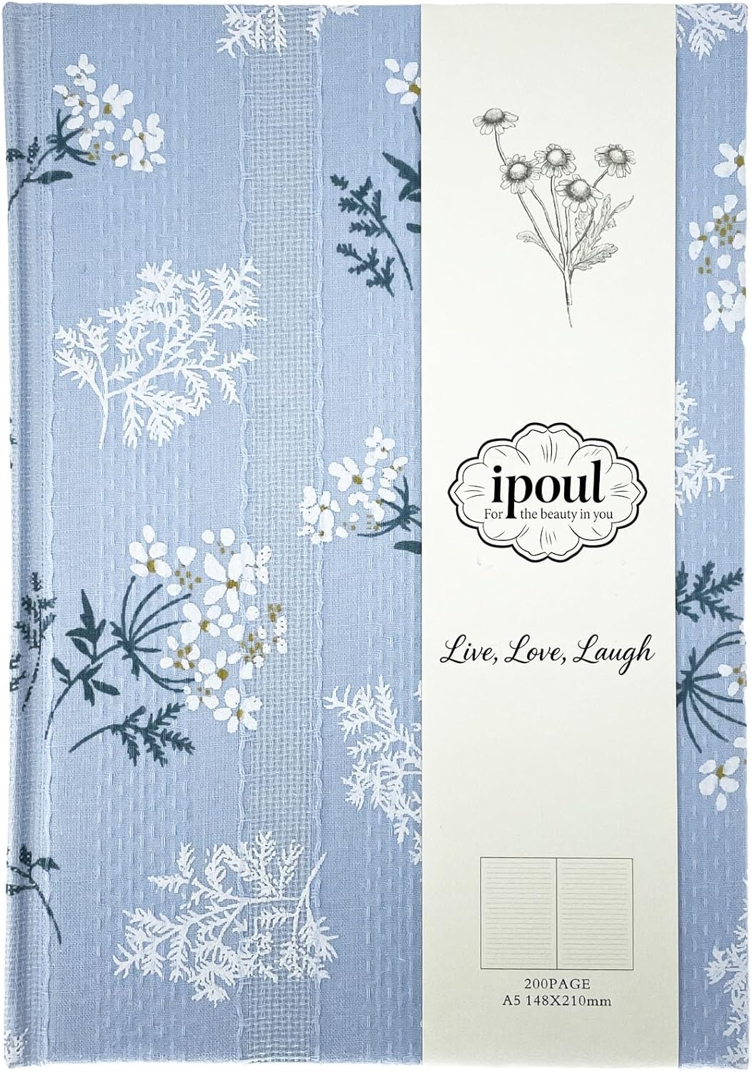 ipoul Flower Notebook, A5, 6x8, Hardcover, Lay Flat, Lined Paper, Journal for Women, Writing Notebook, Pretty, Hibiscus, Pink, Birthday Gifts for Women, Wedding Shower Gifts, Mothers Day Gift