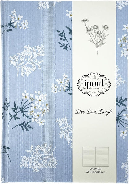 ipoul Flower Notebook, A5, 6x8, Hardcover, Lay Flat, Lined Paper, Journal for Women, Writing Notebook, Pretty, Hibiscus, Pink, Birthday Gifts for Women, Wedding Shower Gifts, Mothers Day Gift