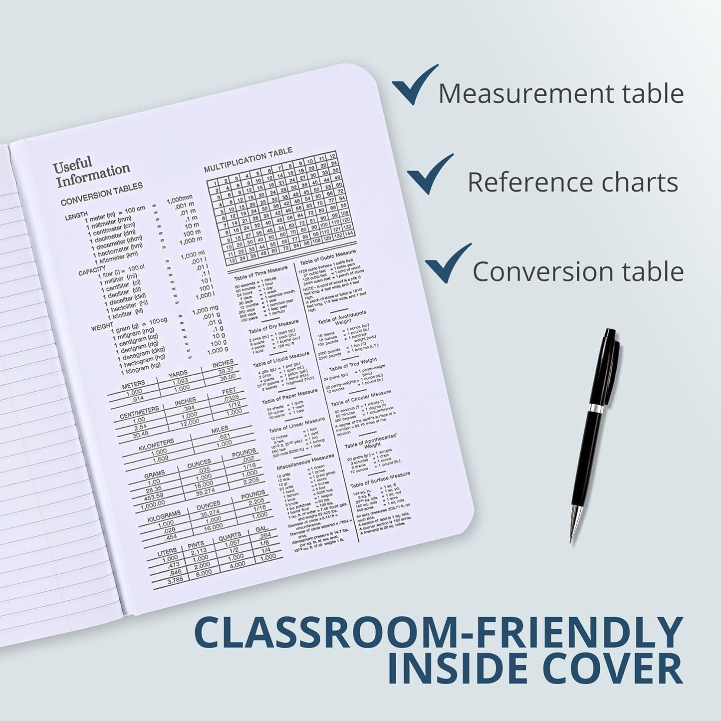 ROARING SPRING Hard Cover Composition Notebook, Black Marble Comp Book, 9.75″ x 7.5″, College-Ruled with Margin, 100 Sheets (200 Pages), Made in USA