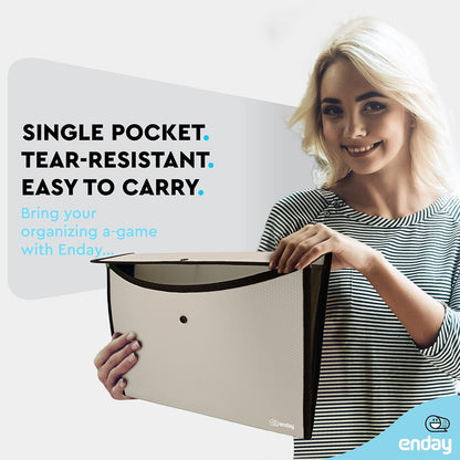 Square Flap Document Holder Blue, Expanding File Folder, A4 Letter Size Reusable Filling Envelopes, Snap Closure Wallet File Pouch Also Available in Pink, Purple, Green, Red, Grey, 1 Pc– By Enday