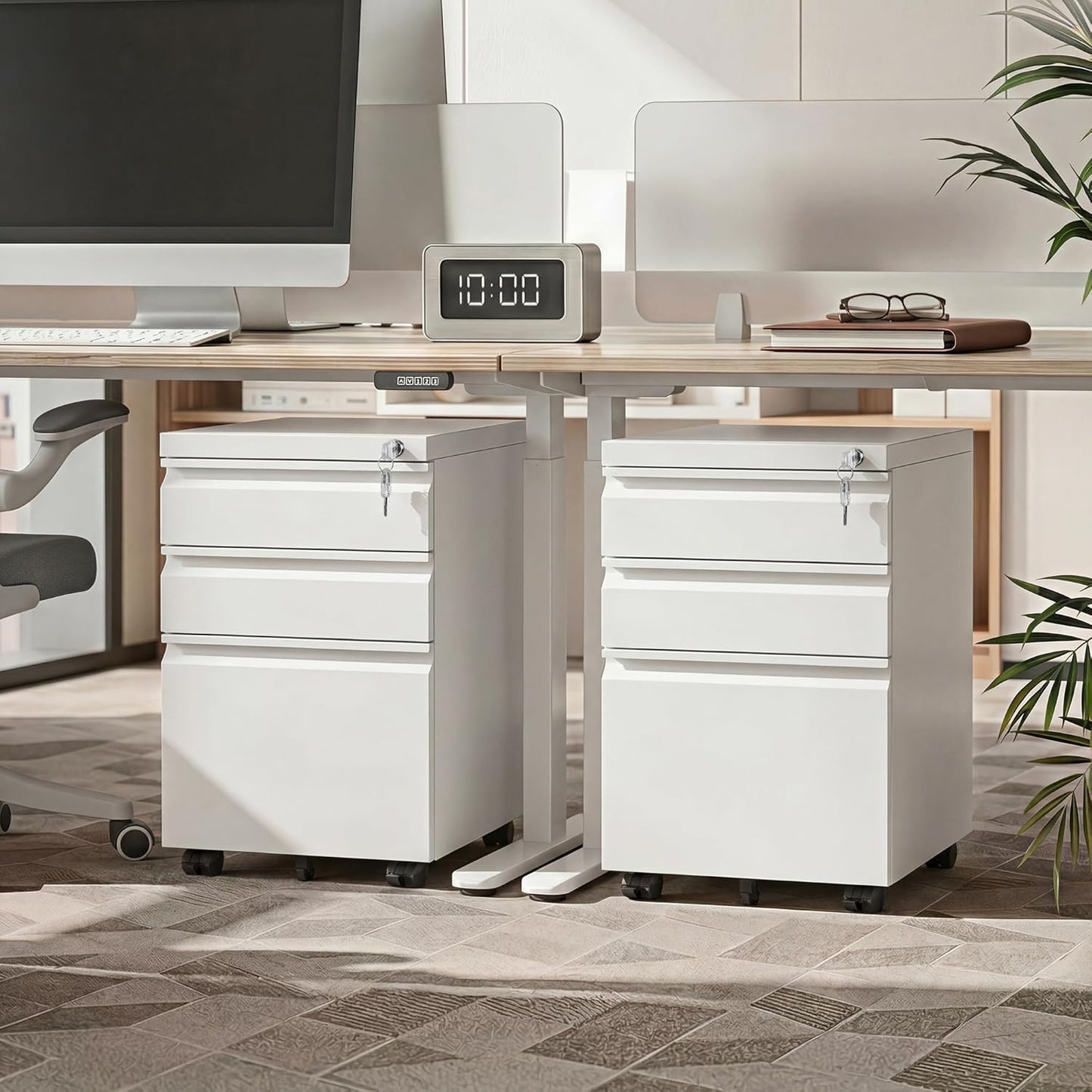 DEVAISE 3 Drawer Mobile File Cabinet Under Desk Office, Fully Assembled Except Casters, Letter/Legal Size, Black
