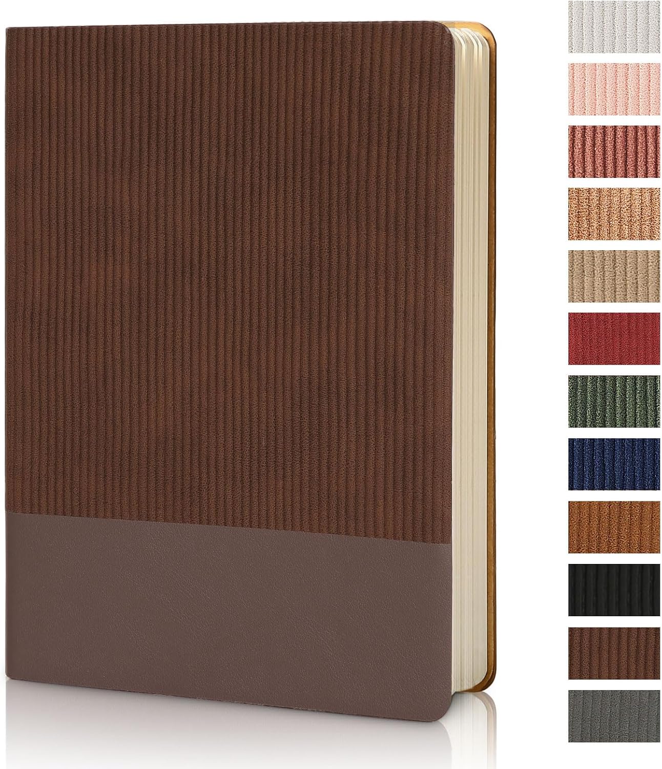 Lined Journal Notebook for Work College Ruled Note Book 5.79"x8.27"A5 PU Leather Daily Journaling 216 Pages for Women Men Writing Home School Supplies Business (Dark Green)