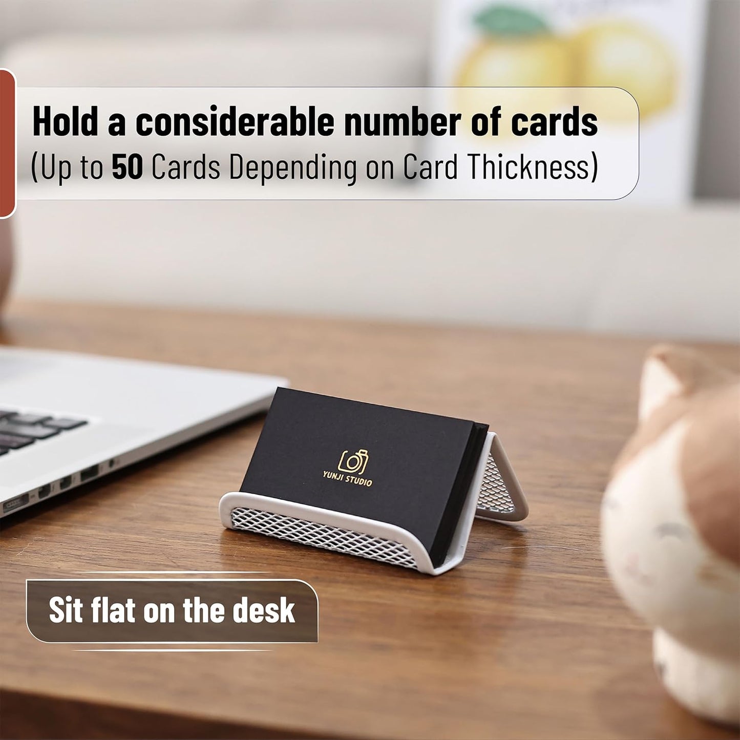 Mr. Pen- Metal Mesh Business Card Holders, 3 Pack, Black, Durable Stainless Steel Card Stand for Desk, Office, and Business Use, Straight, Flat and Smooth Design