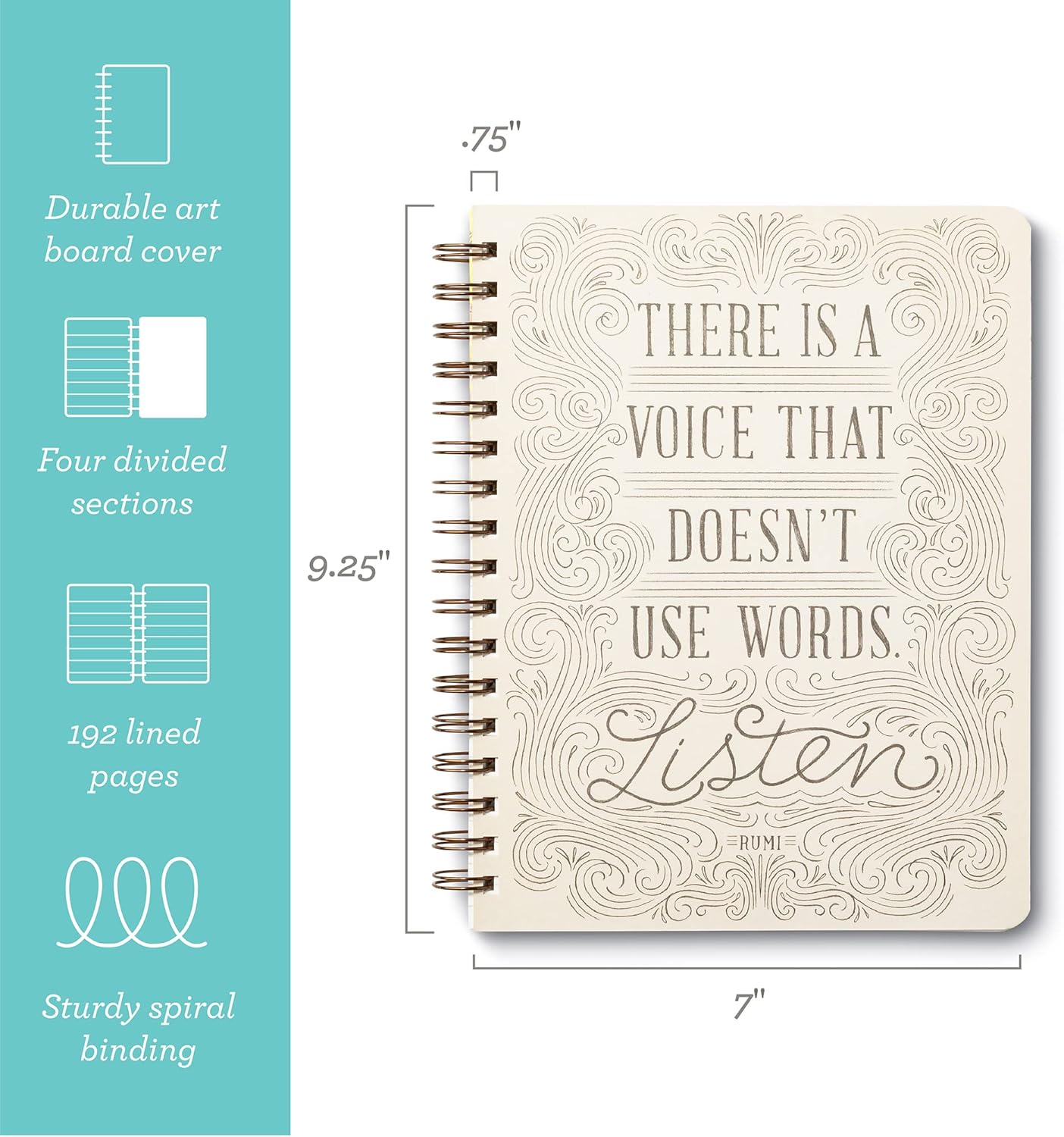Compendium Spiral Notebook – Expect the Best Things to Happen Today – A Designer Spiral Notebook with 192 Lined Pages, College Ruled, 7.0" W x 9.25" H