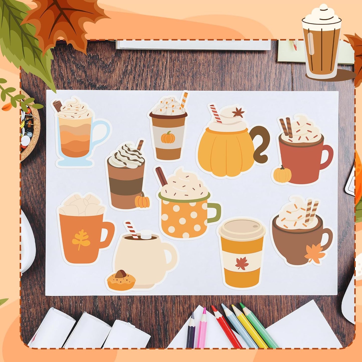 Xqumoi 30 Pack Teacher Sticky Notes - Funny Coffee Cup Self Sticky Notepads Writing Memo Pads for Teacher Appreciation Back to School Office Supplies Coffee Lover Gift Party Favors Goodies Bag Fillers
